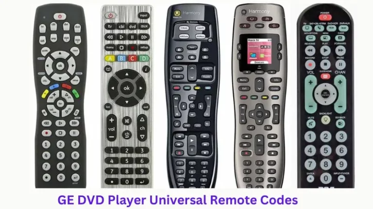 GE DVD Player Universal Remote Codes