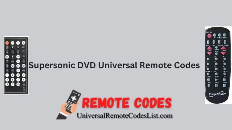 Supersonic DVD Universal Remote Code