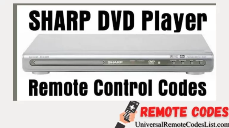 Sharp DVD Universal Remote Codes