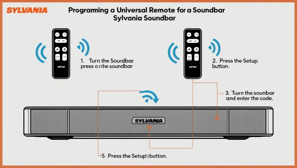 Diagram of universal remote programming steps