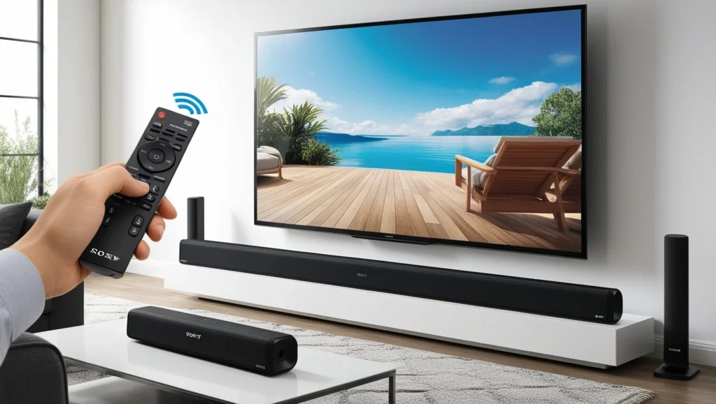 Sony soundbar with universal remote control