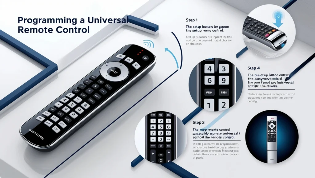 Diagram showing how to program a universal remote